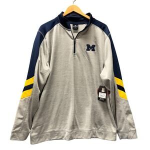Michigan Wolverines Sweatshirt Jacket Mens XL 1/4 Zip Pullover Colosseum NEW